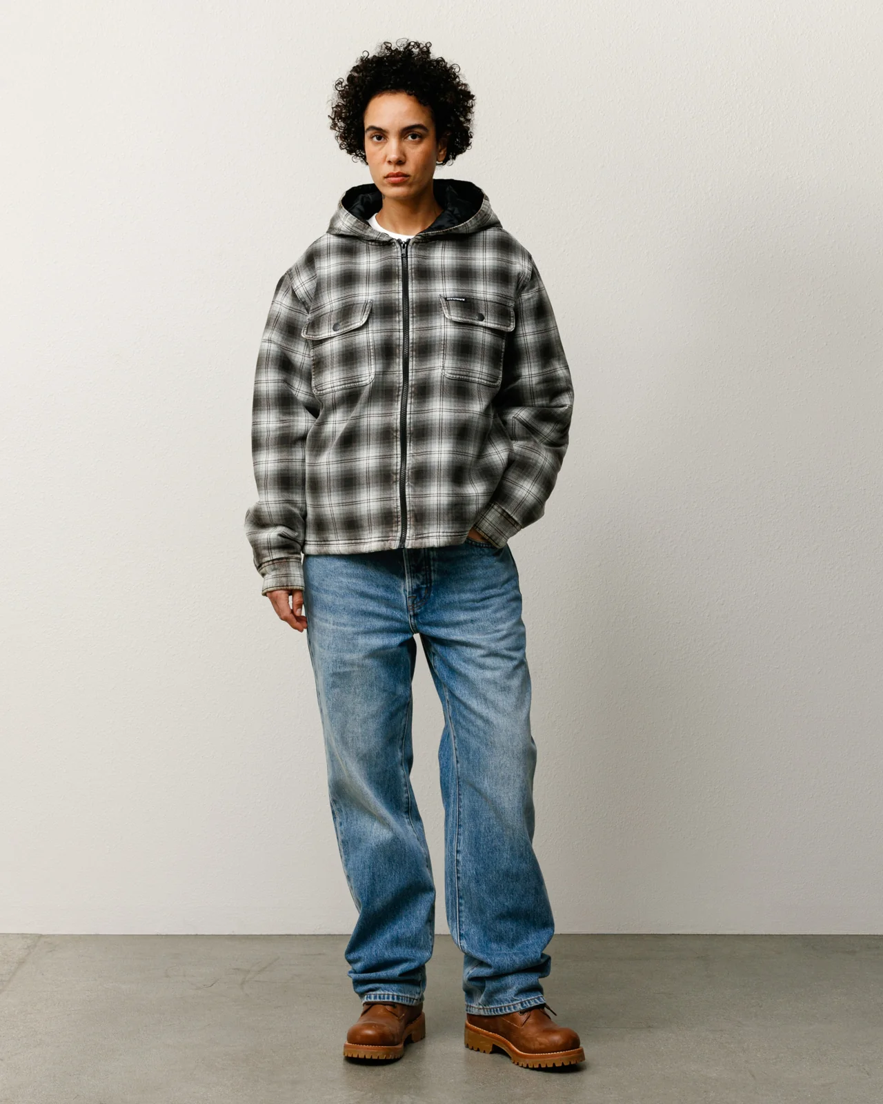 ZIP HOODED PLAID SHIRT - Image 4