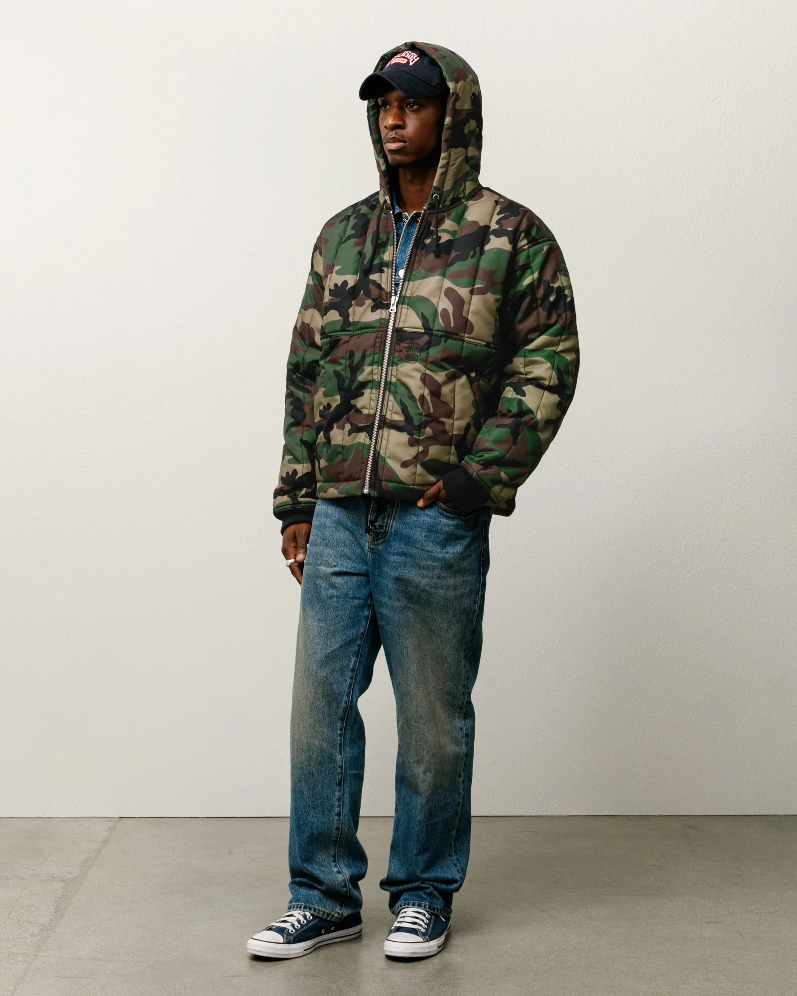 QUILTED NYLON WORK JACKET