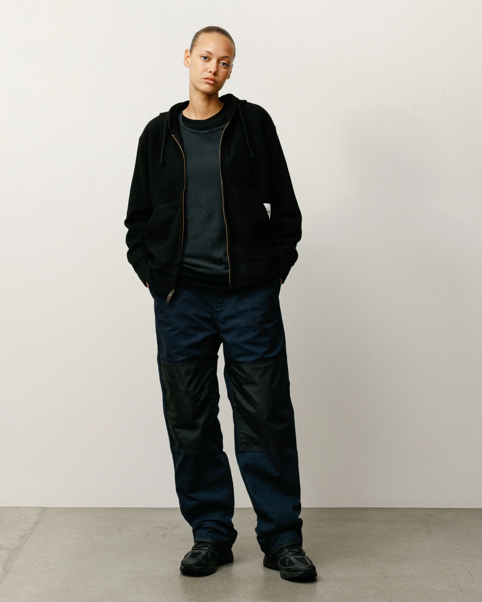 PATCH ZIP KNIT HOODIE